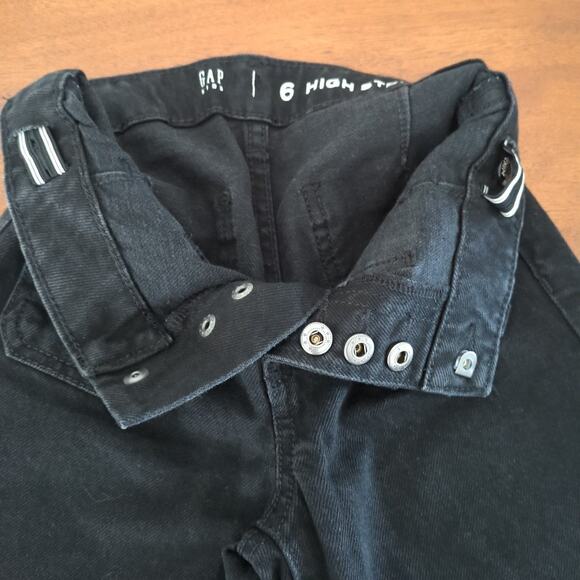 Gap kids Kids High Rise Stride Wide-Leg Ankle Black color Jeans girls size S / 6 - Picture 4 of 7